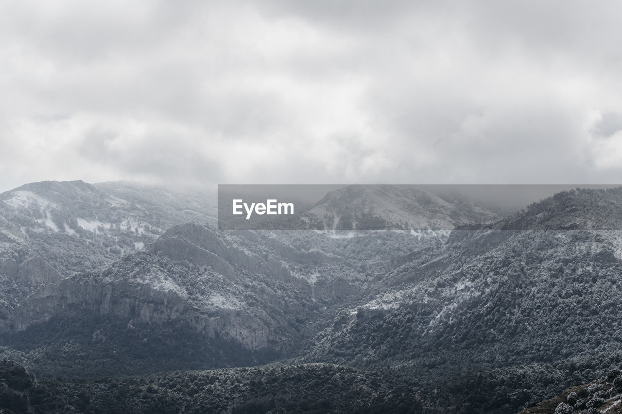 Scenic view of mountains against sky