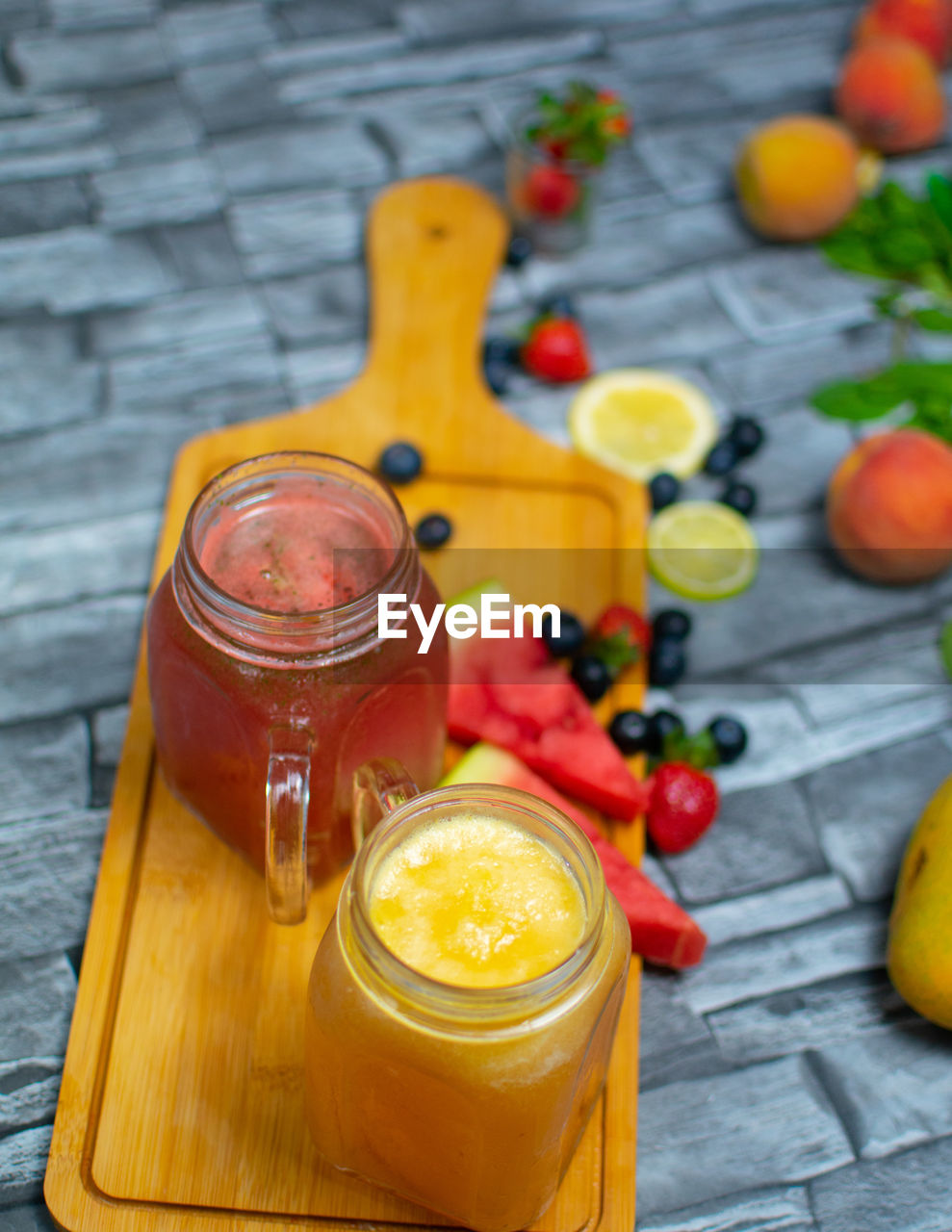 High angle view of food on table