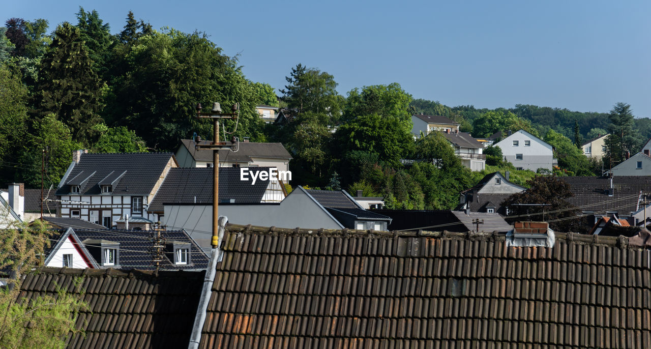 High angle view of townscape against sky