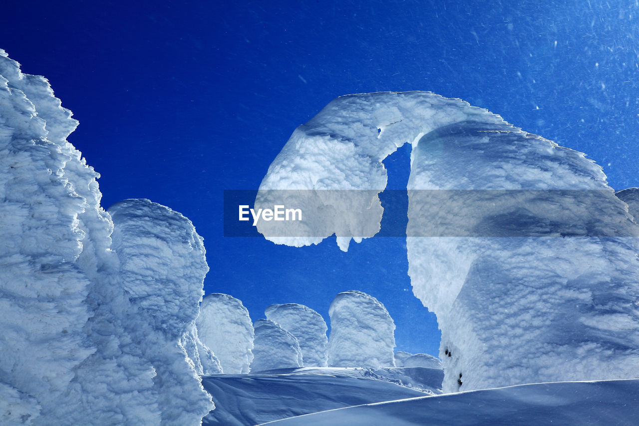 High angle view of snow covered landscape