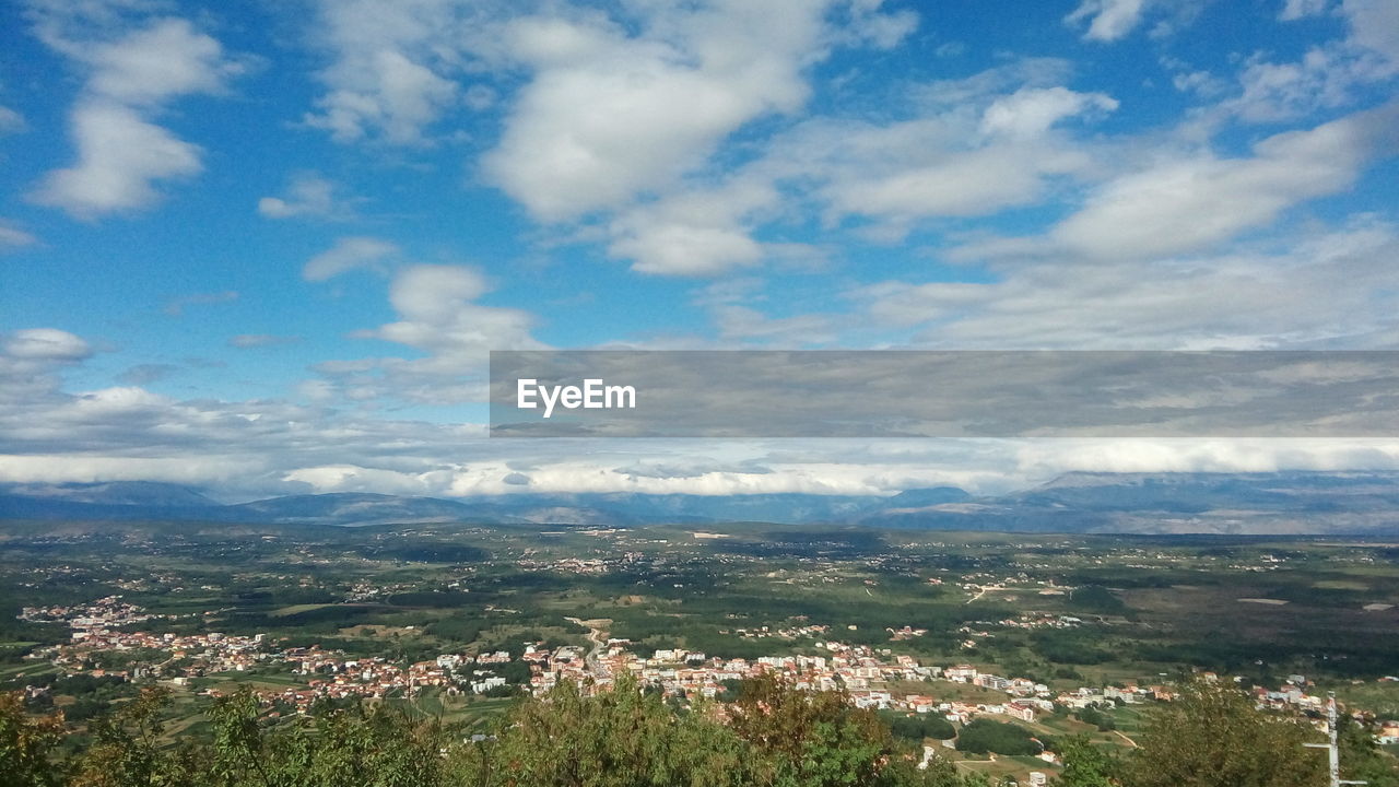 Aerial view of landscape against sky