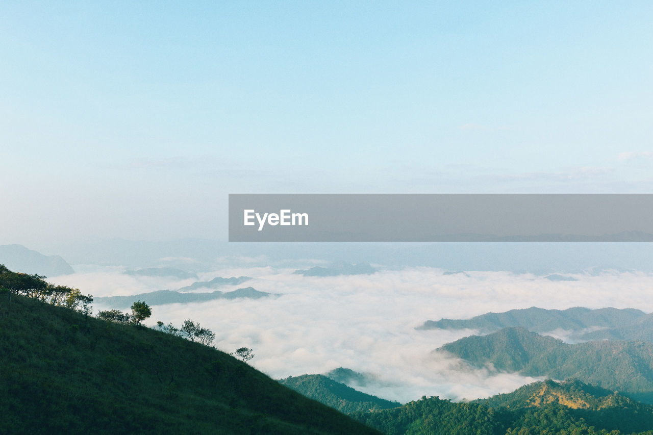 Scenic view of mountains against sky