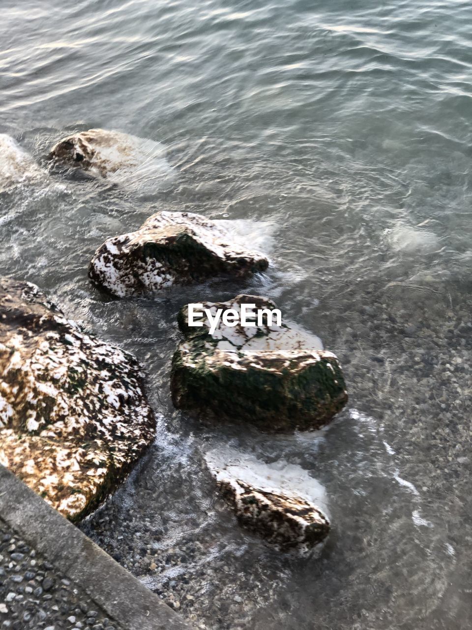 HIGH ANGLE VIEW OF ROCKY SHORE