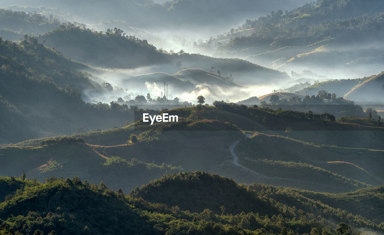 Scenic view of mountains against sky