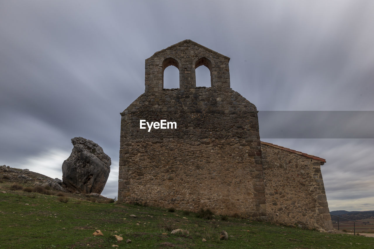 LOW ANGLE VIEW OF OLD TEMPLE BUILDING AGAINST SKY