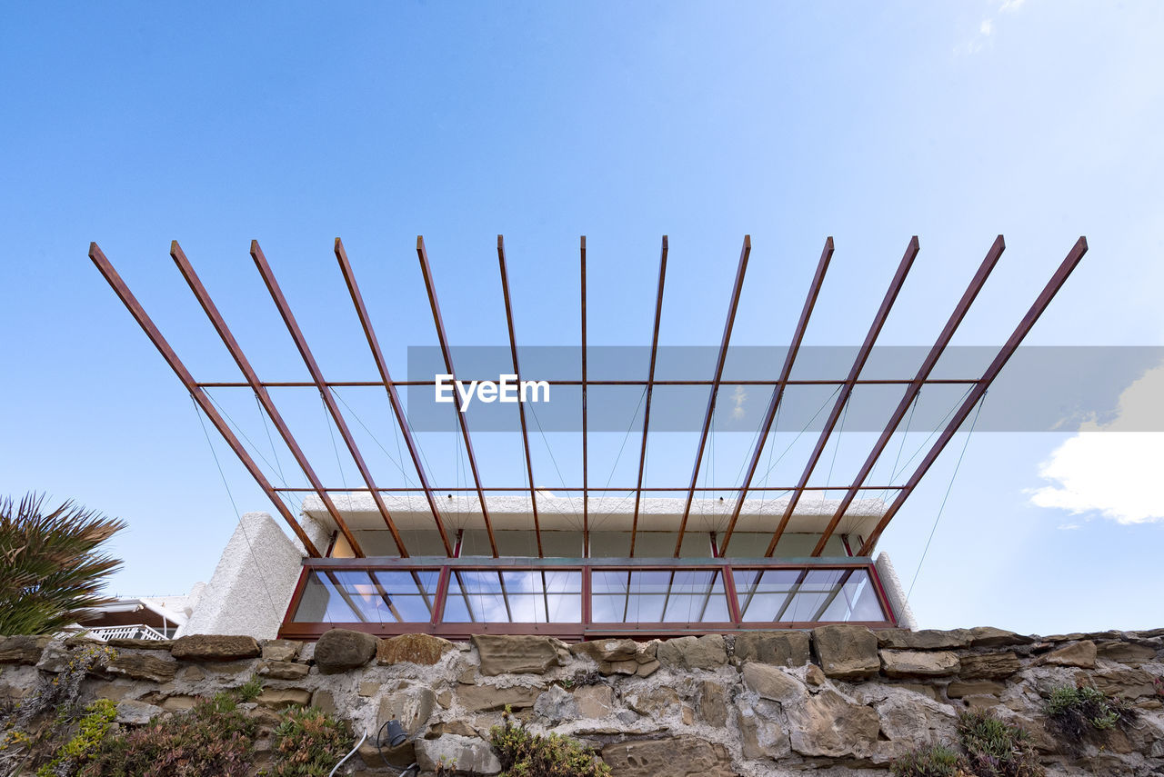 Low angle view of building against clear sky