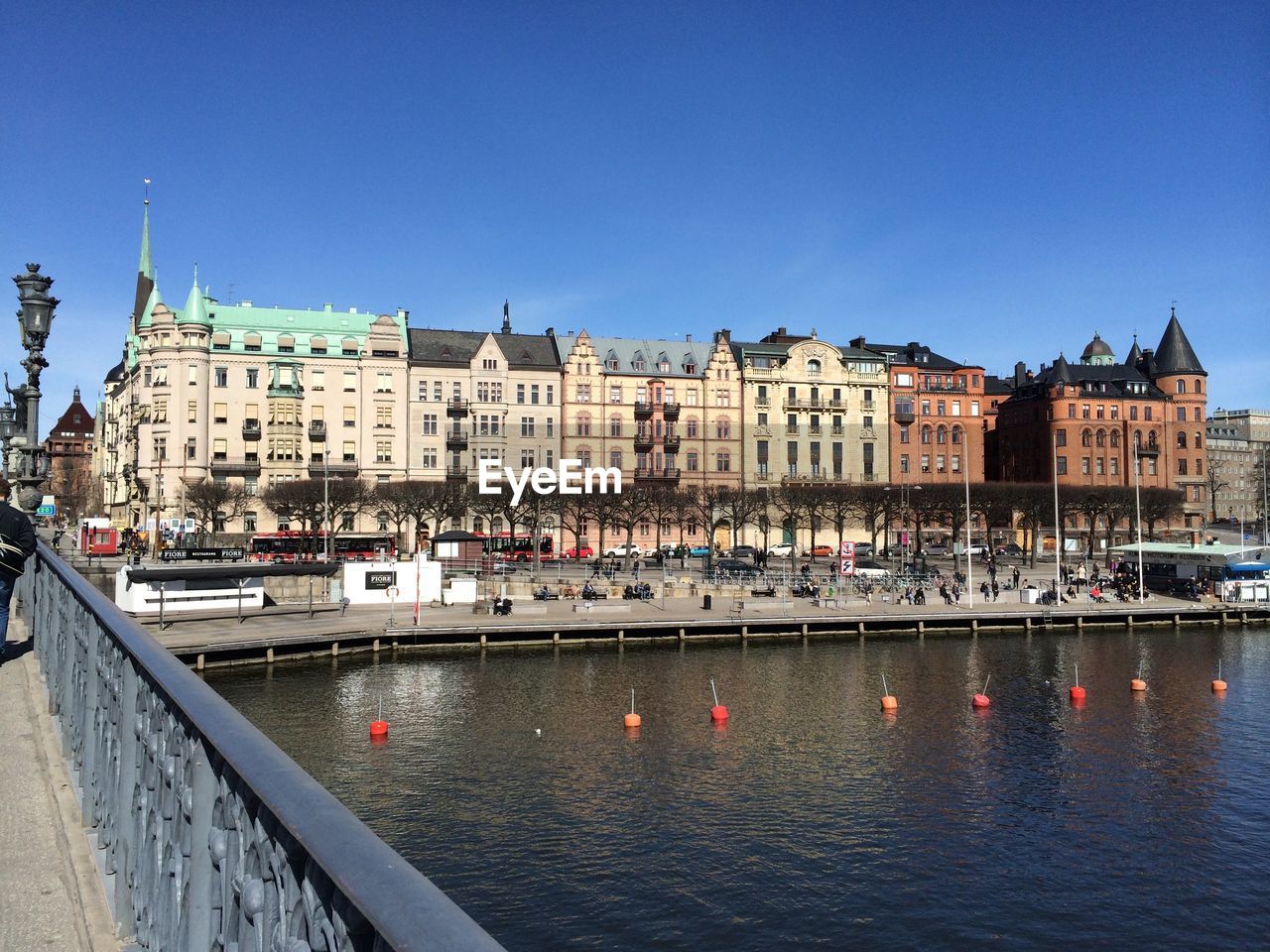 View of river with buildings in background