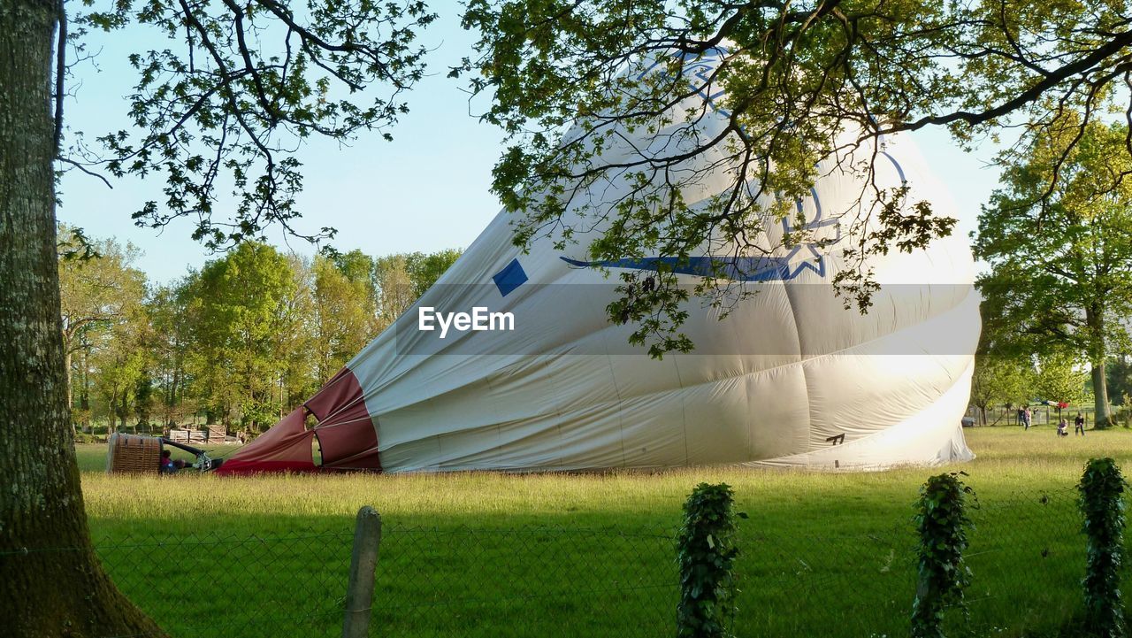 VIEW OF TENT IN PARK