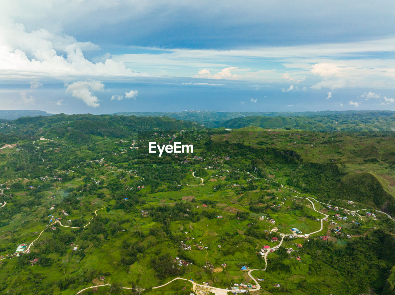 Top view of mountains and hills in the fog. osmena peak. mountain landscape. cebu philippines.