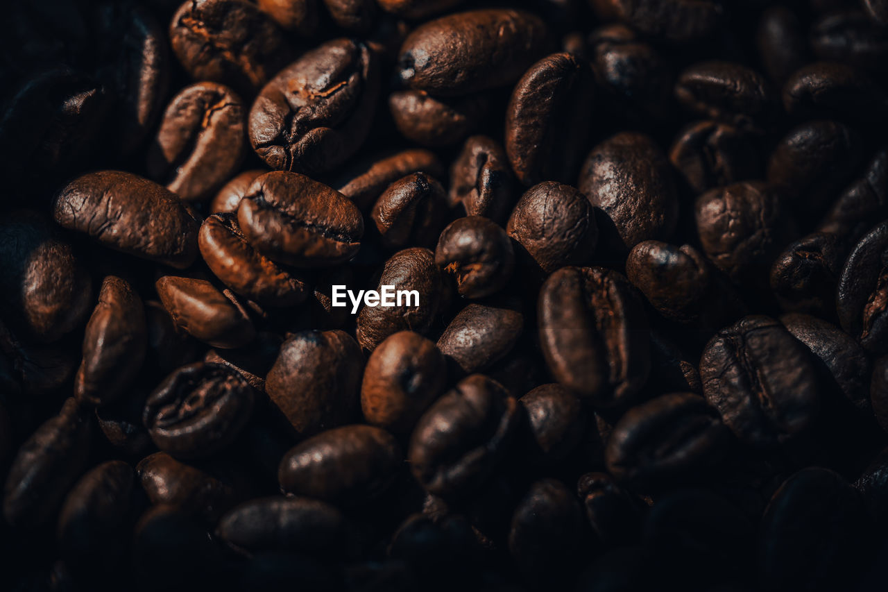 Full frame shot of roasted coffee beans