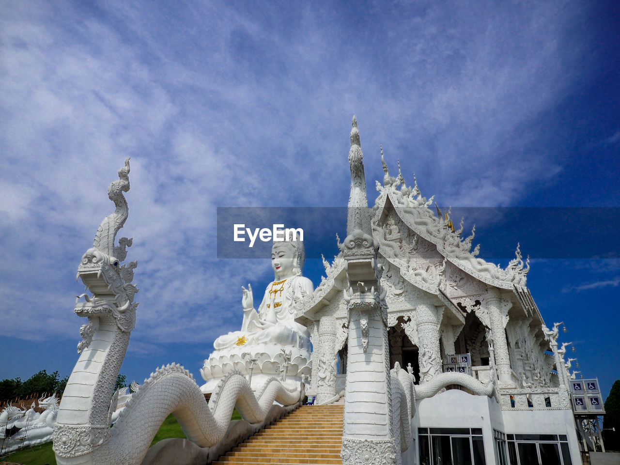 Low angle view of temple against sky