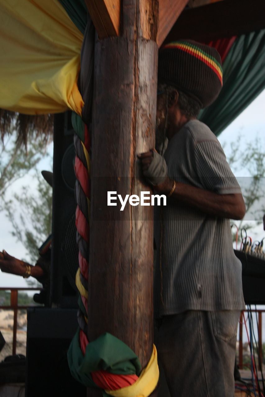 LOW SECTION OF MEN WORKING ON STAGE