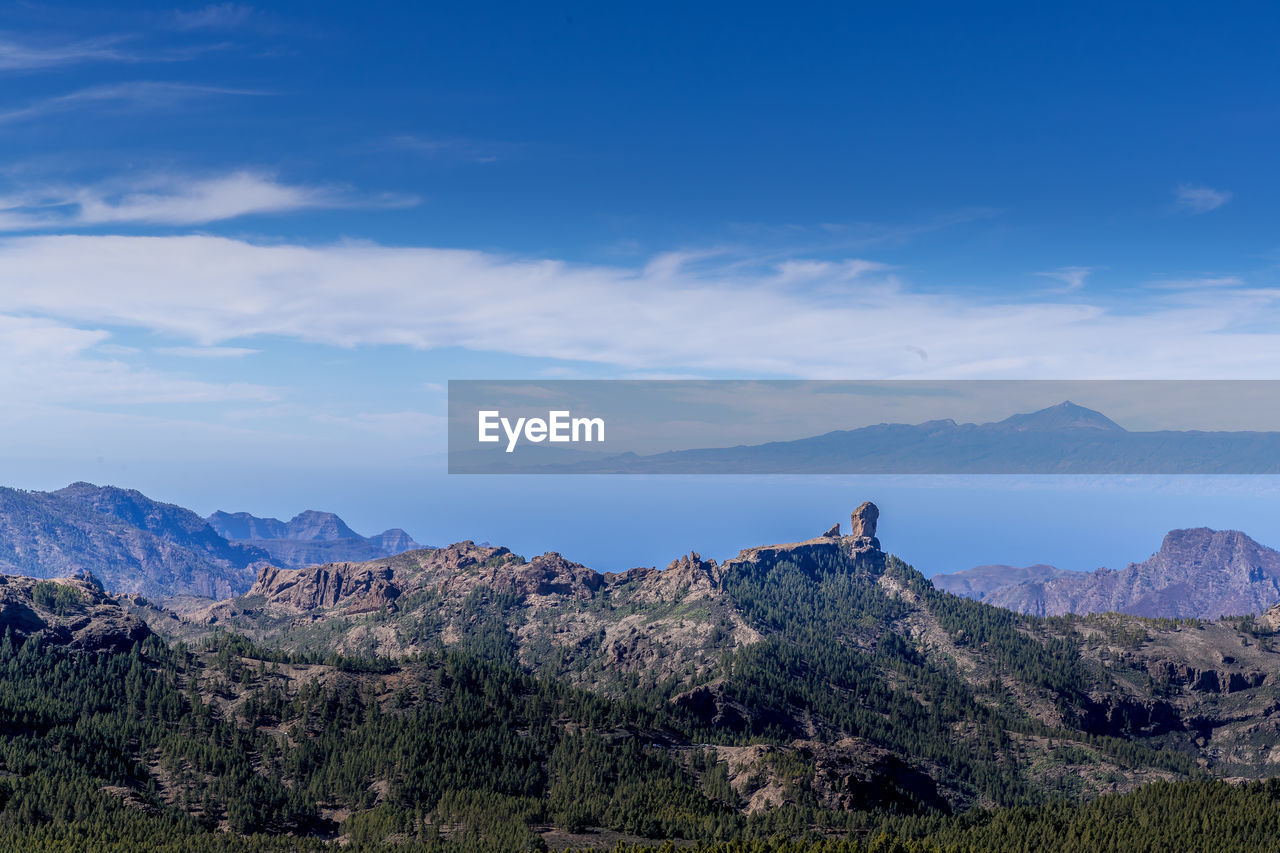 VIEW OF MOUNTAIN RANGE AGAINST CLOUDY SKY