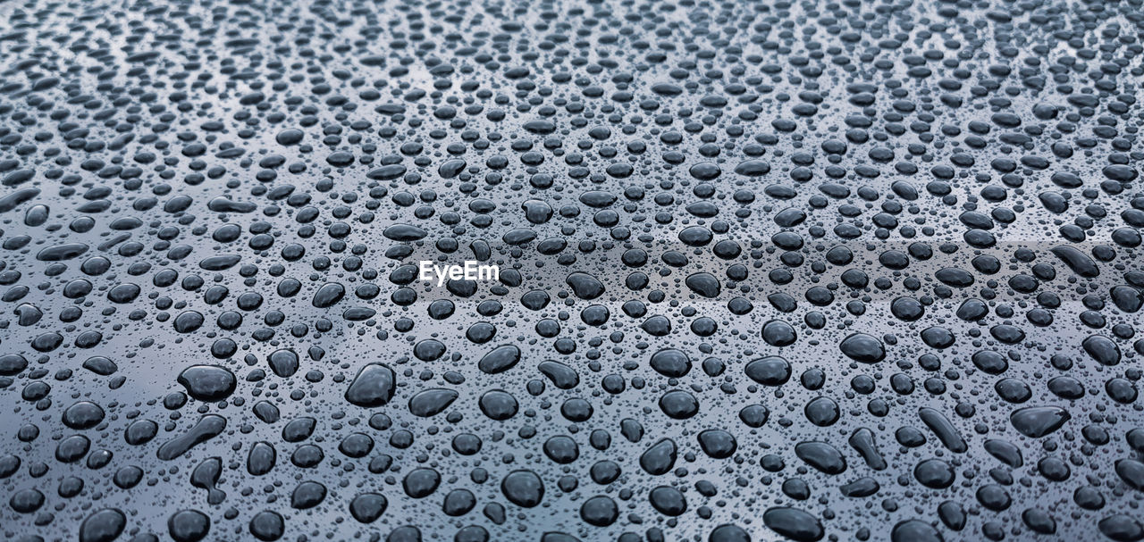 Full frame shot of water drops on textured surface