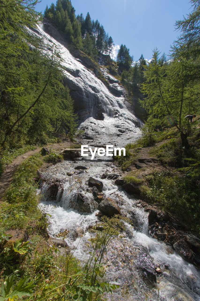 Waterfall of salin in tignes la gouille de salin is a resurgence of lake tignes 