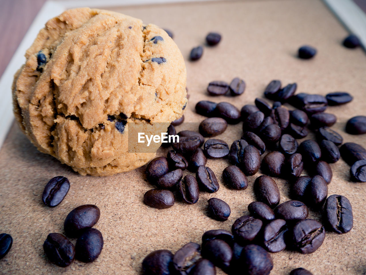 High angle view of cookies on table