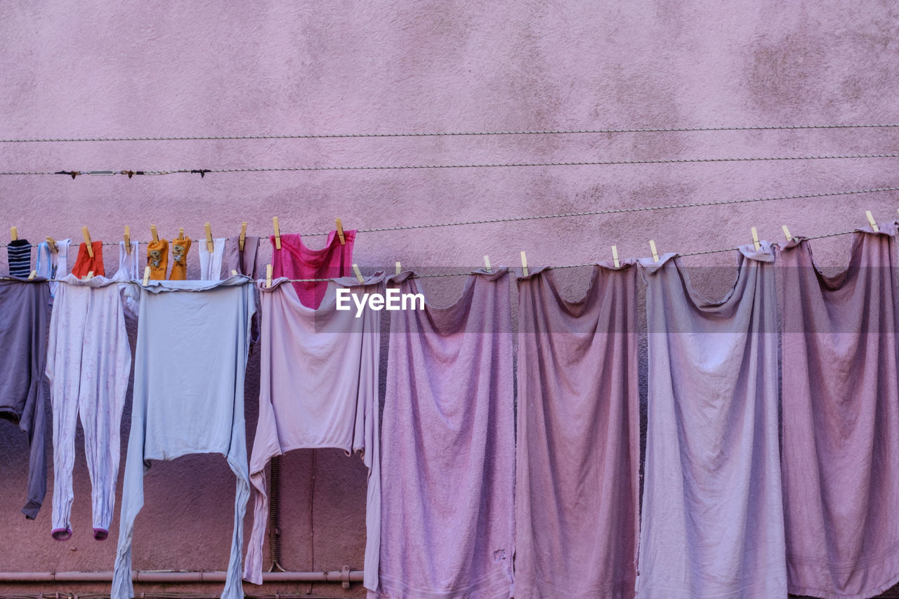 CLOTHES HANGING ON CLOTHESLINE