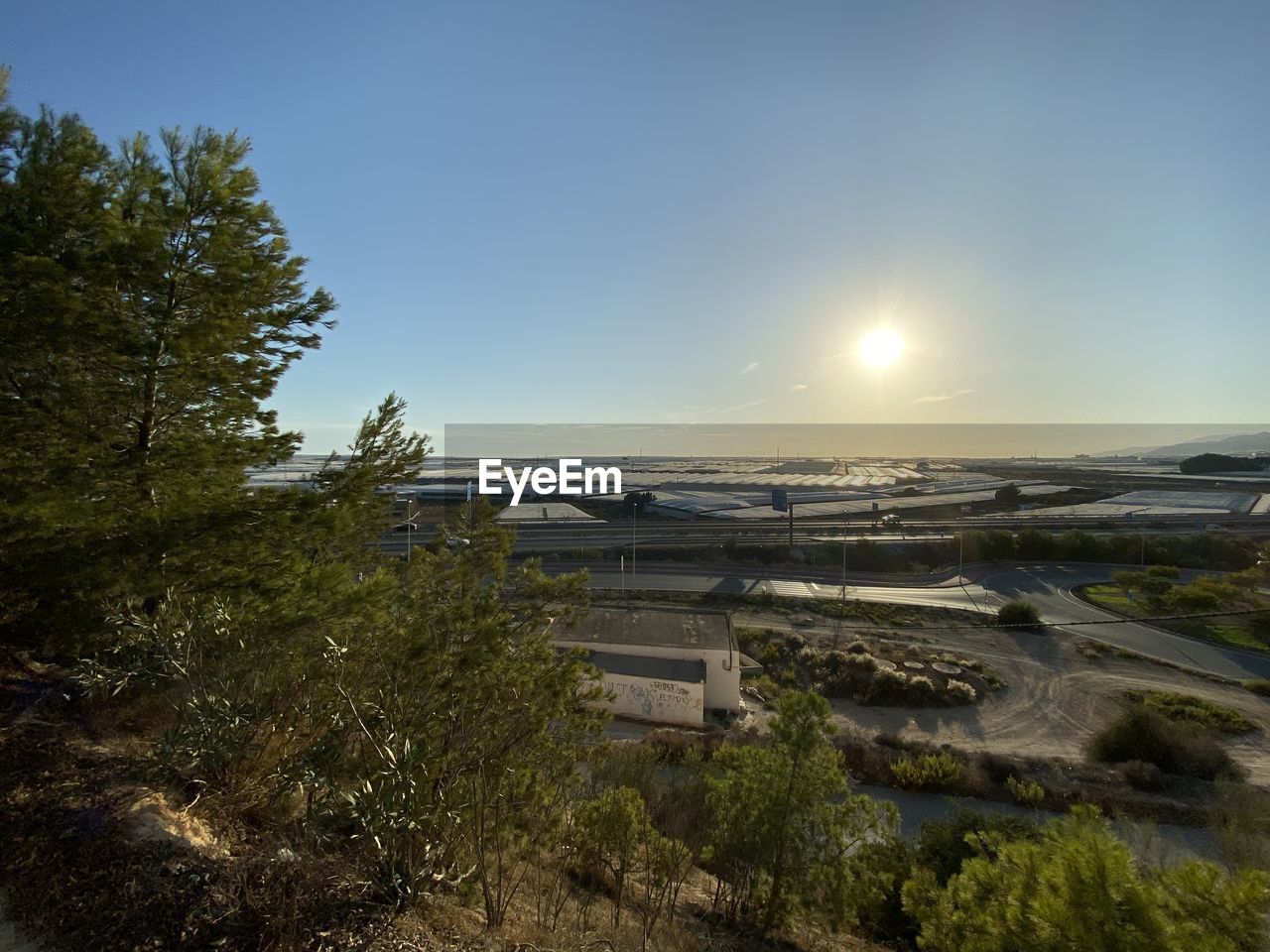 Scenic view of landscape against sky during sunset