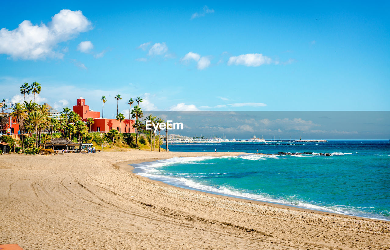 Scenic view of sea against sky benalmadena town