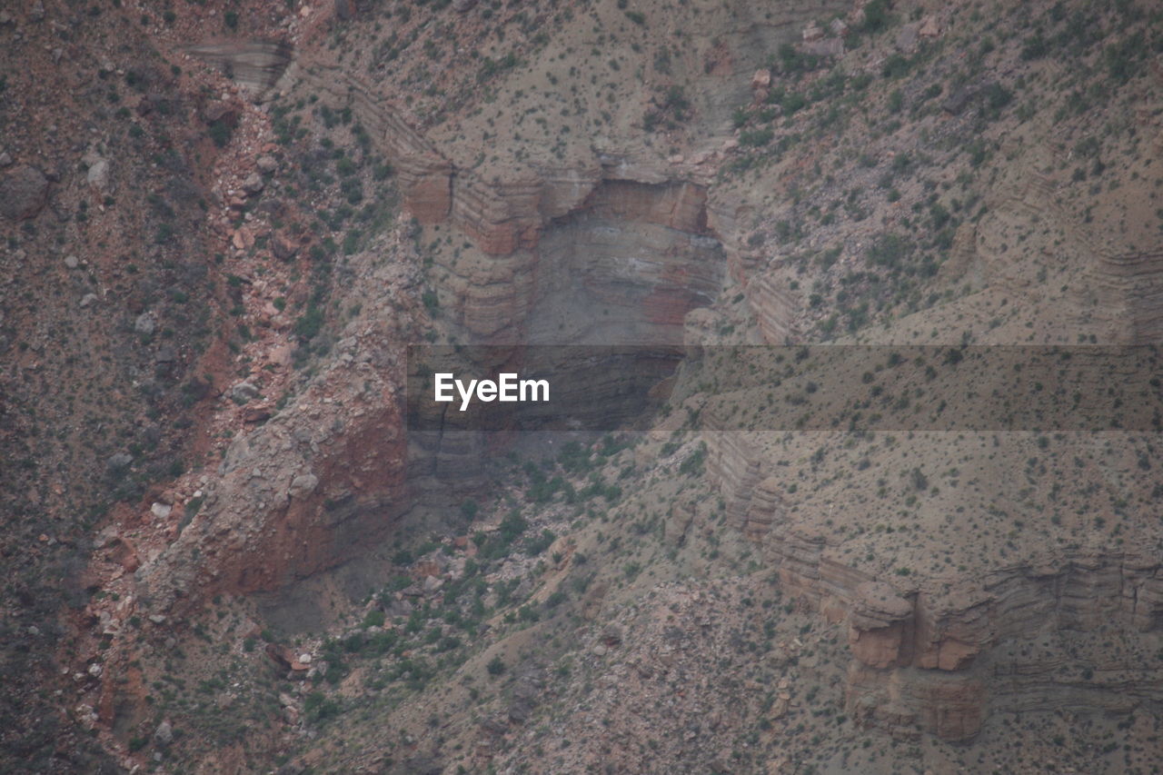 High angle view of rock formations