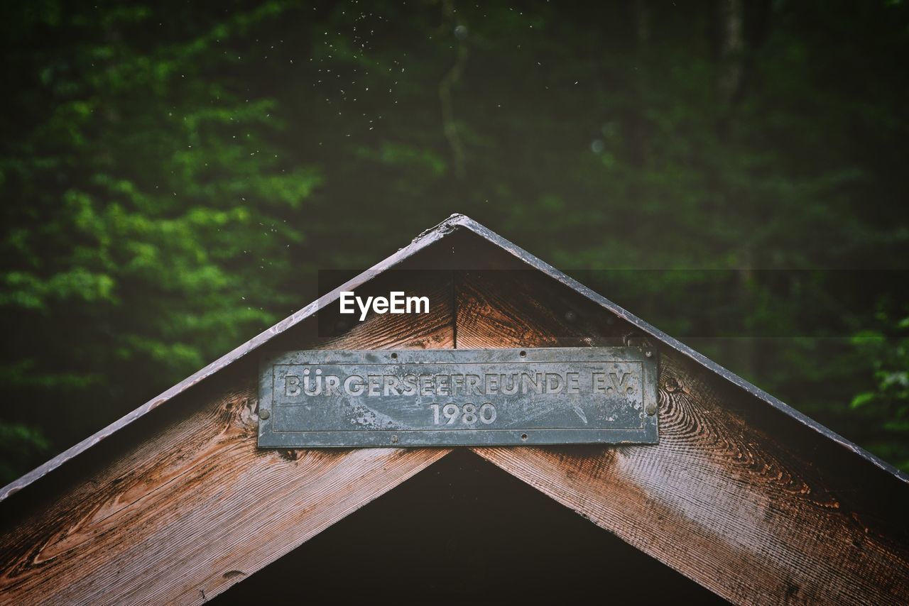 Information sign on pediment