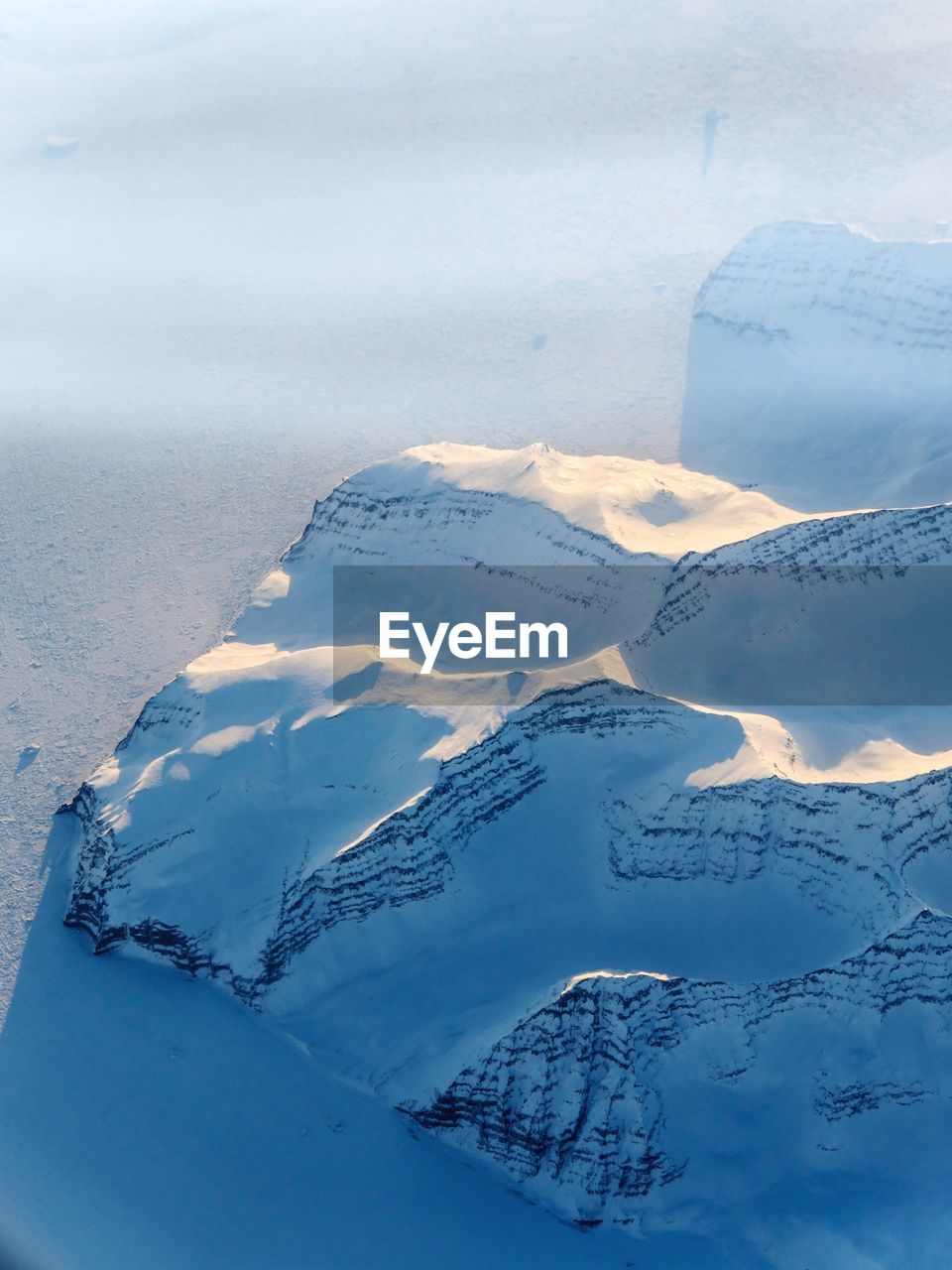 Aerial view of snow covered mountain