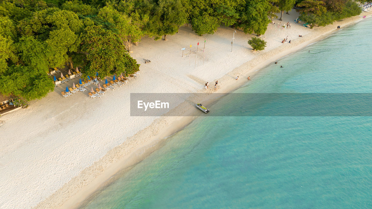 high angle view of people on beach