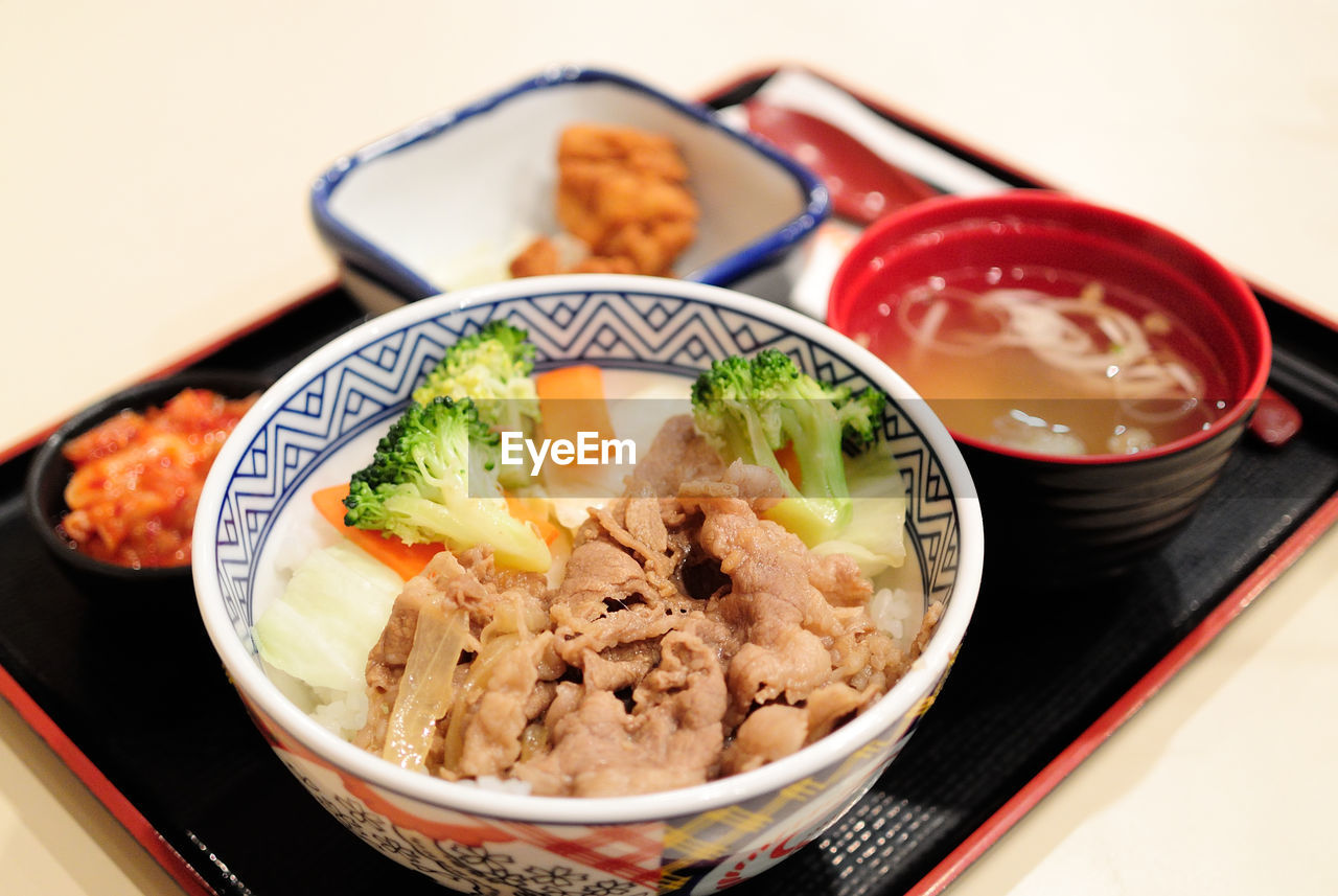 Close-up of food served in plate