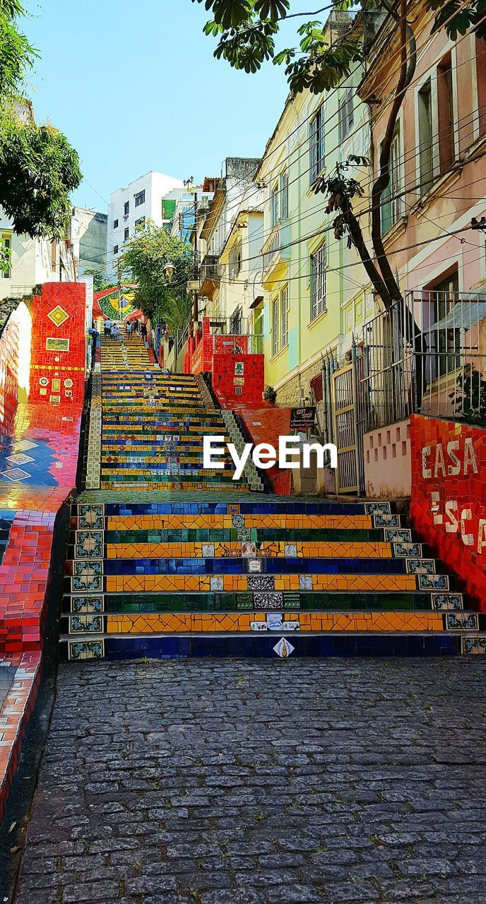 STAIRCASE BY RESIDENTIAL BUILDINGS IN CITY