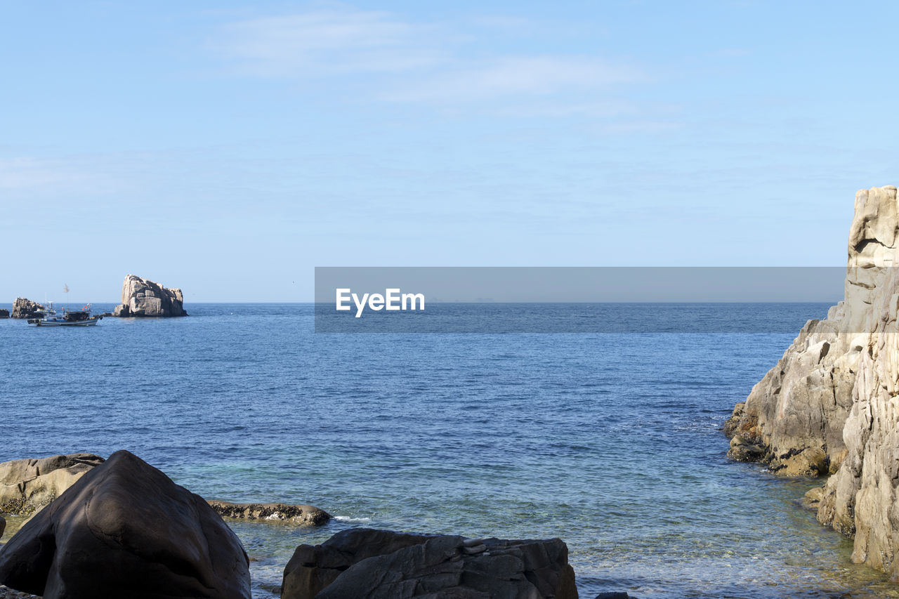 SCENIC VIEW OF SEA AGAINST BLUE SKY