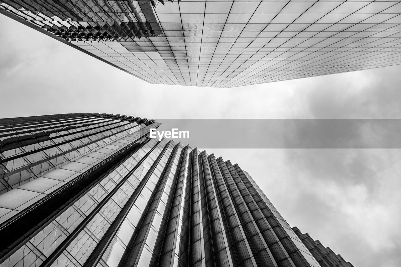 Directly below shot of modern building against sky