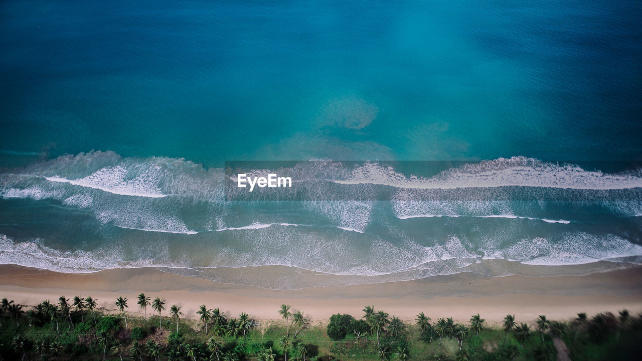 High angle view of sea against sky