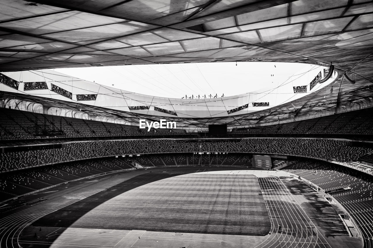 Interior of open stadium