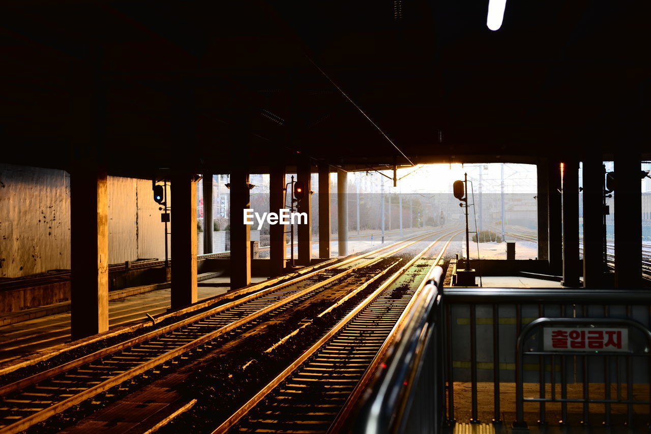 Train at railroad station