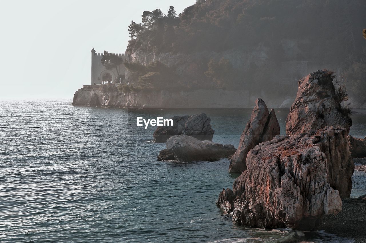 Rock formations in sea