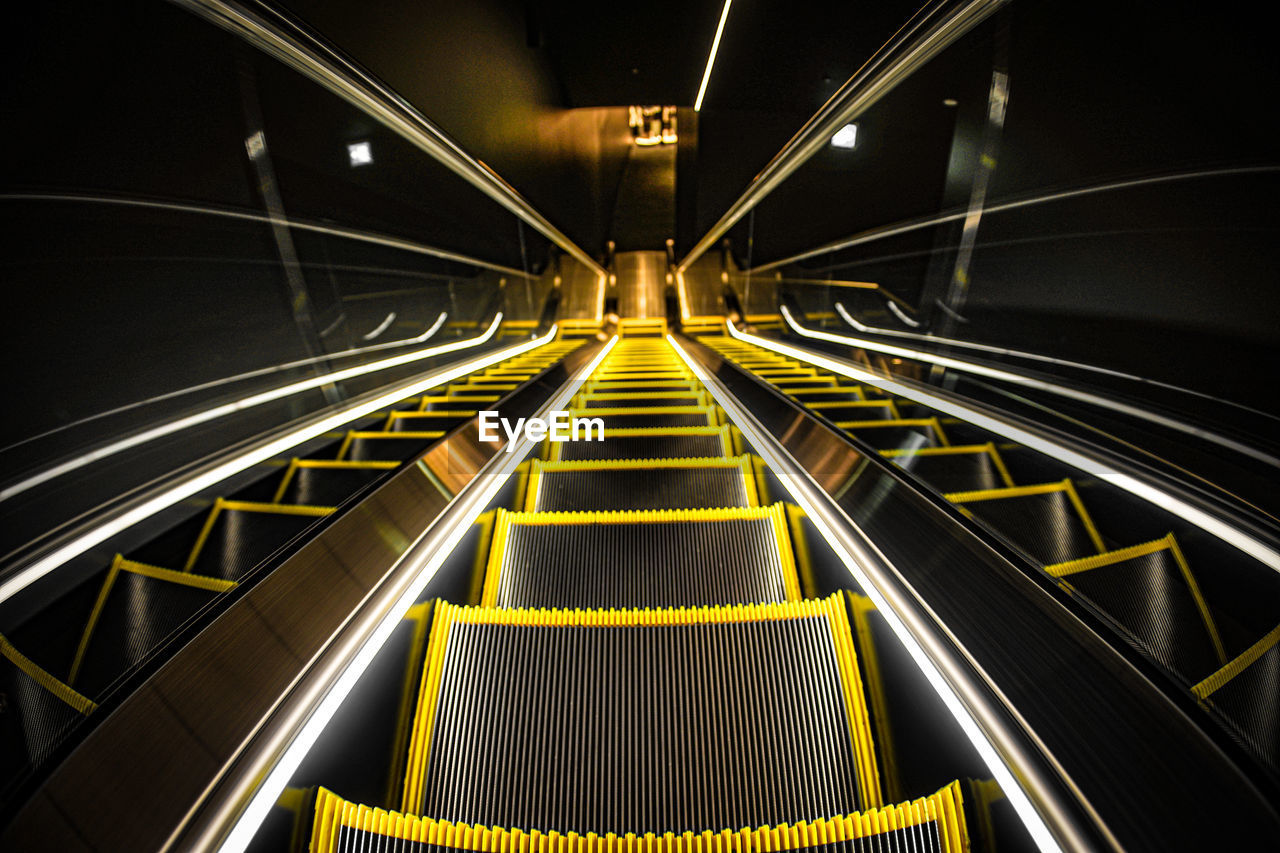 ELEVATED VIEW OF ESCALATORS