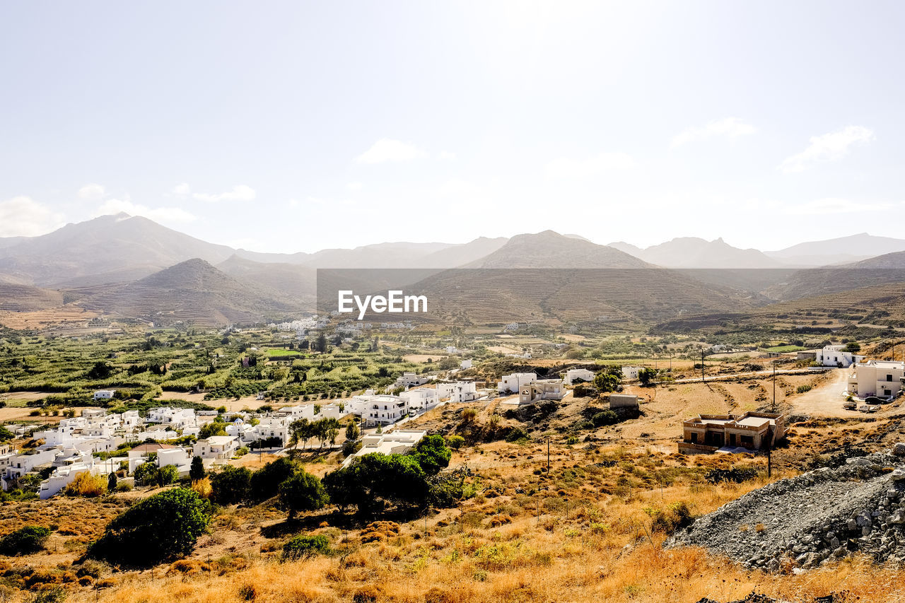 Sunny landscape of the ancient greek island of naxos