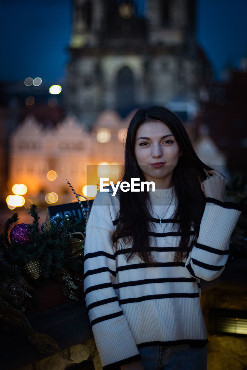 Portrait of a beautiful brunette girl.