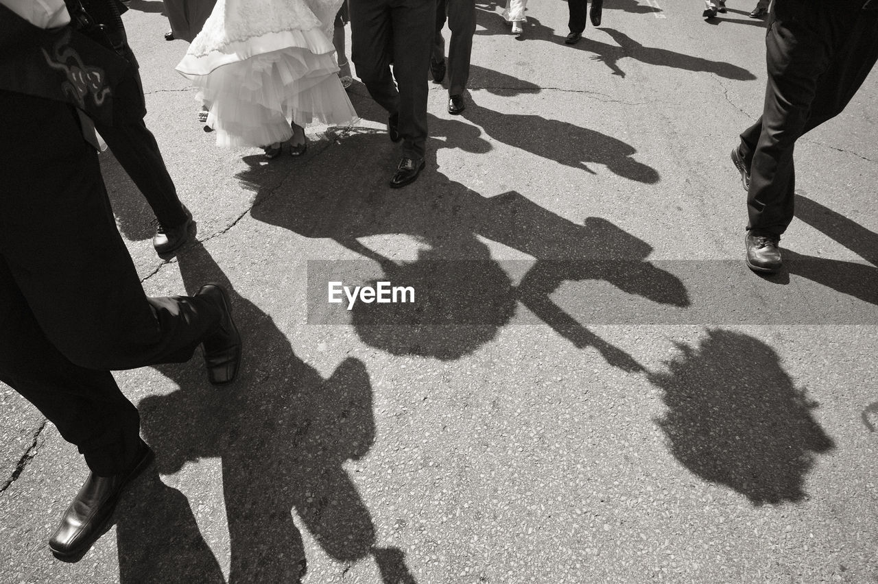 Newlywed couple walking together