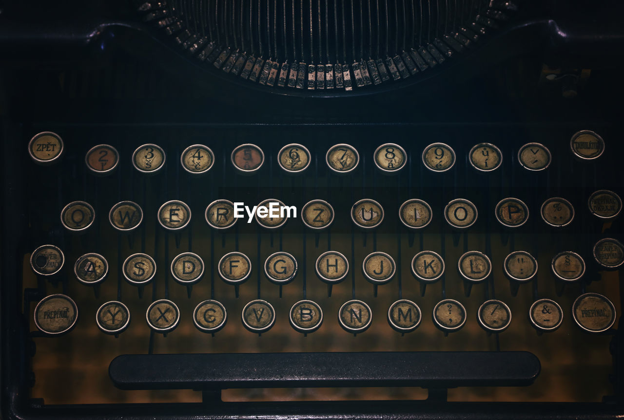 Full frame shot of typewriter