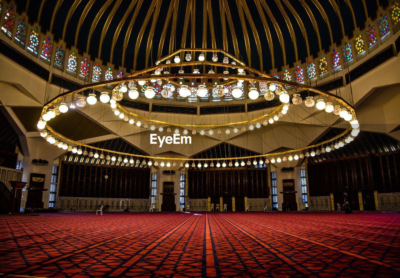 Illuminated lights in mosque