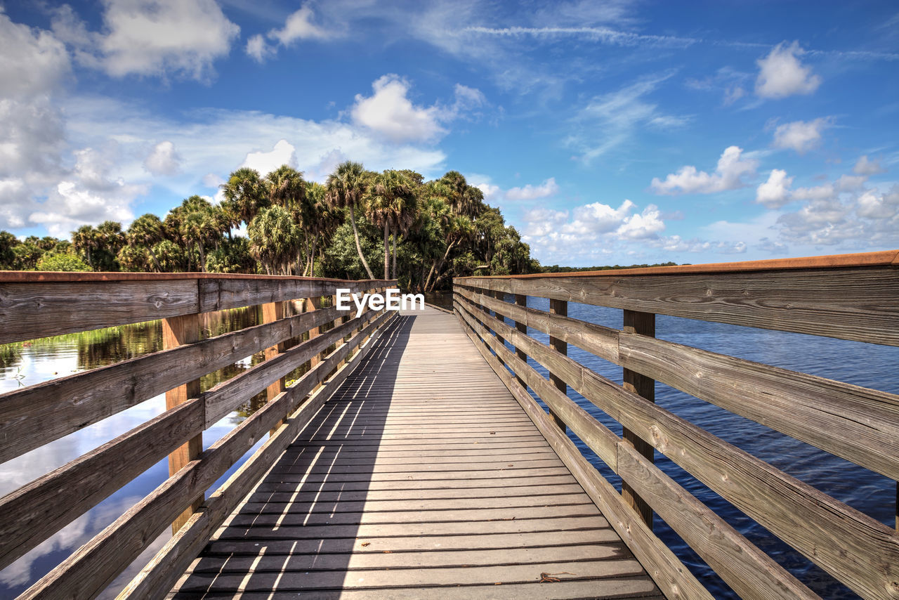 Boardwalk overlooking the flooded swamp of myakka river state park in sarasota, florida.