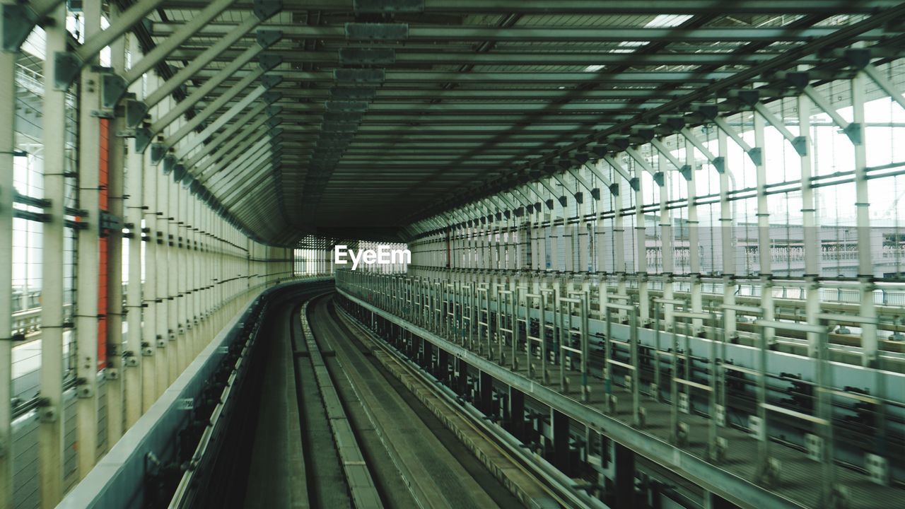 Railroad tracks in subway station