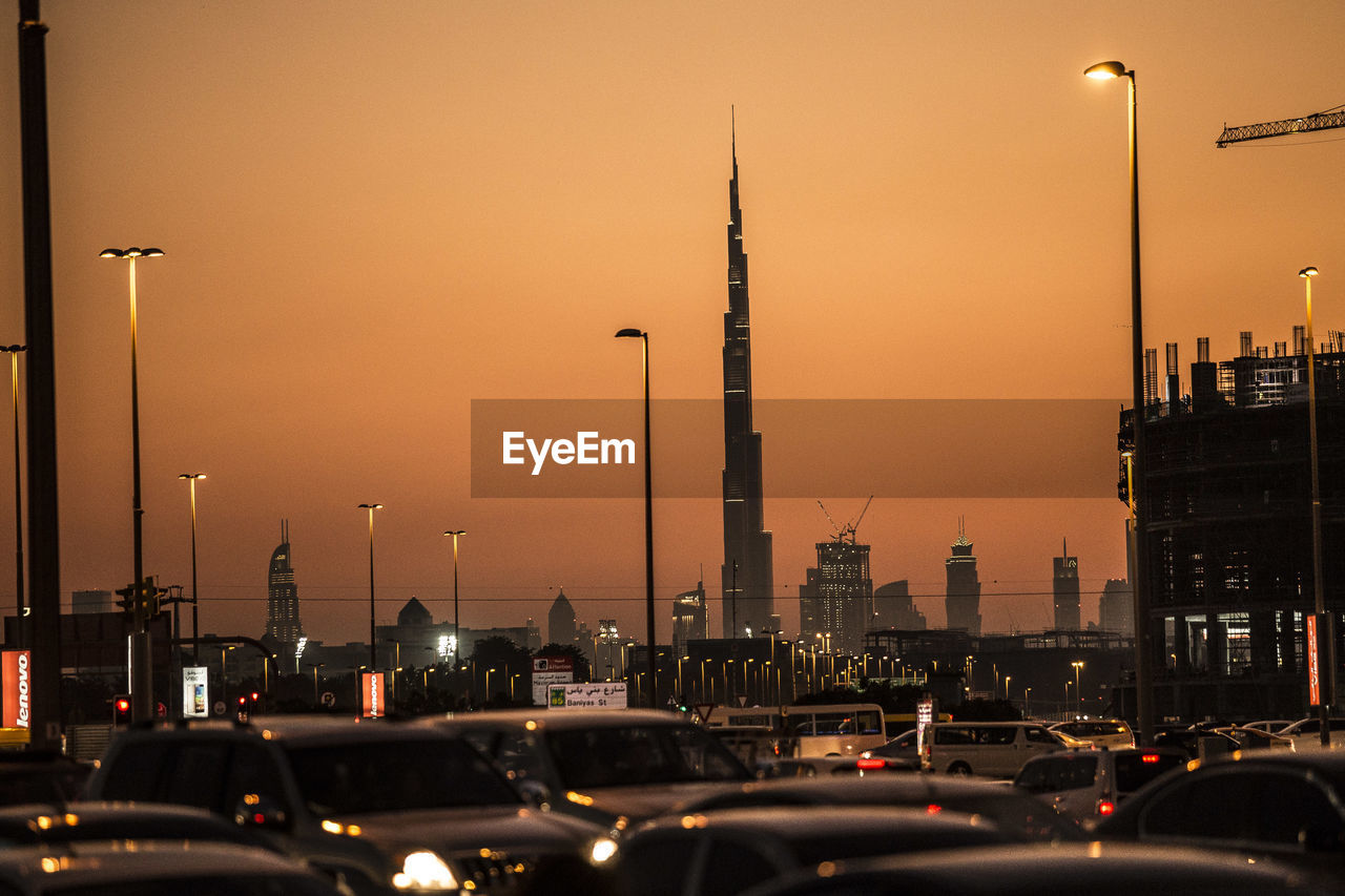 City street during sunset