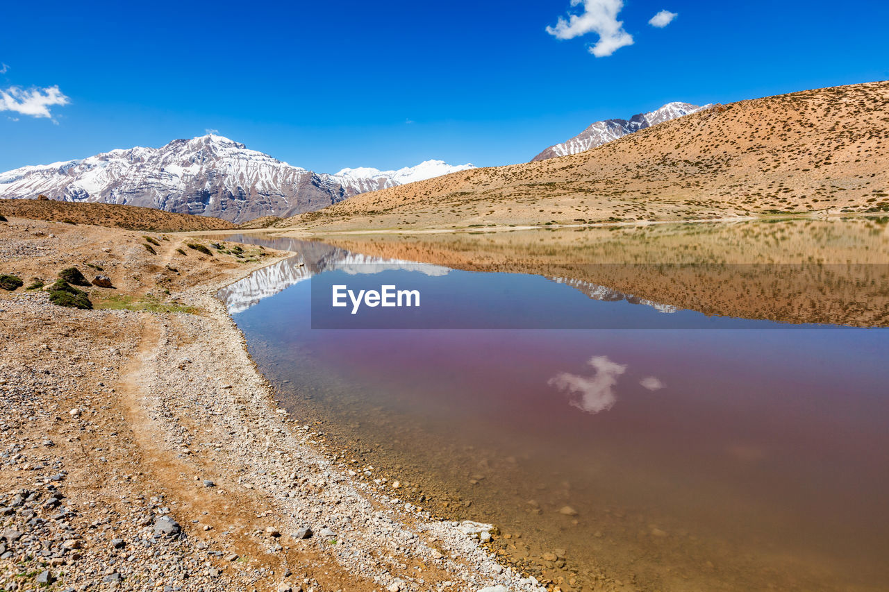 Dhankar lake. spiti valley, himachal pradesh, india