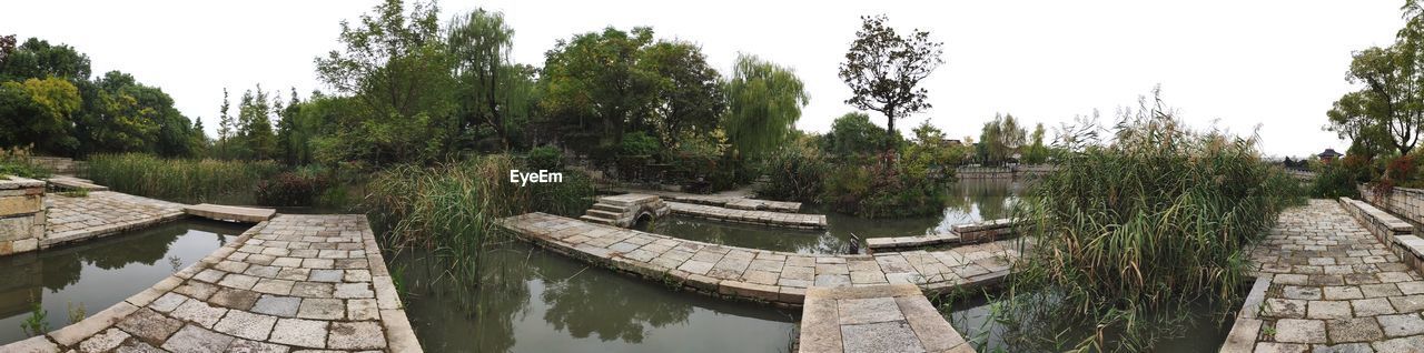 PANORAMIC VIEW OF LAKE WITH TREES IN BACKGROUND