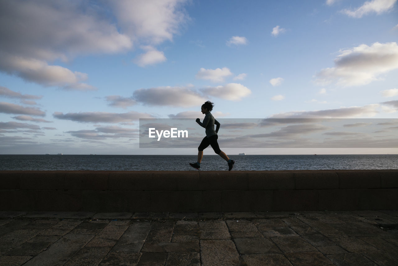 General shot of woman running