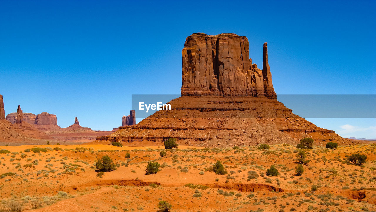 Scenic view of rock formations at monument valley