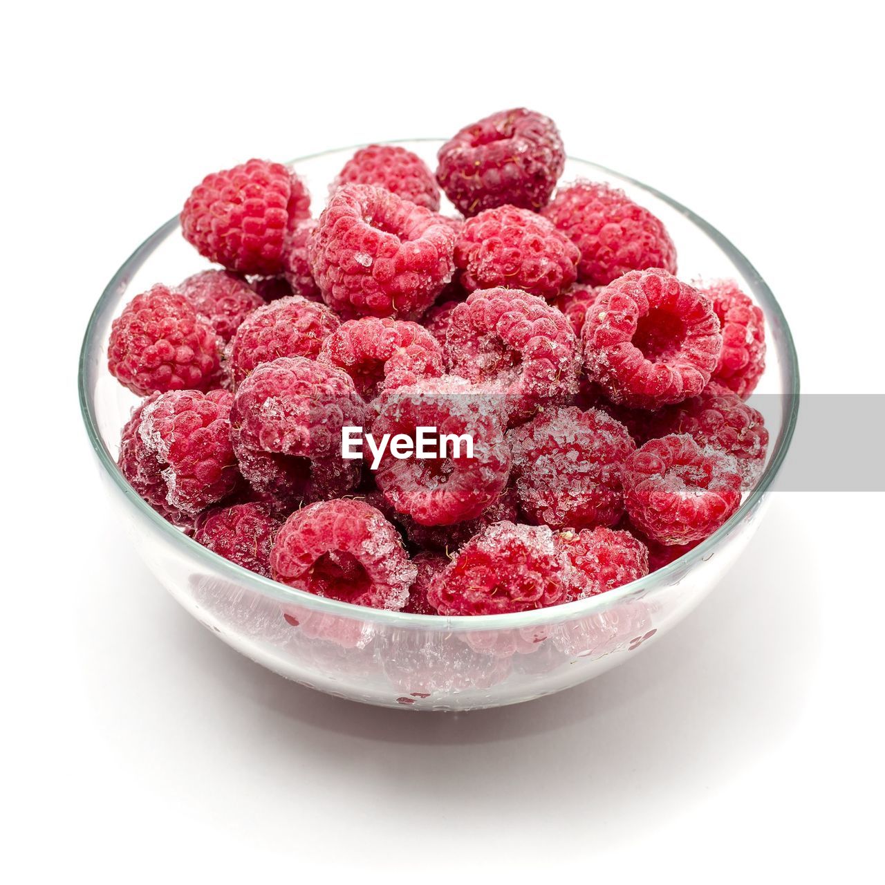 Close-up of served raspberries in bowl