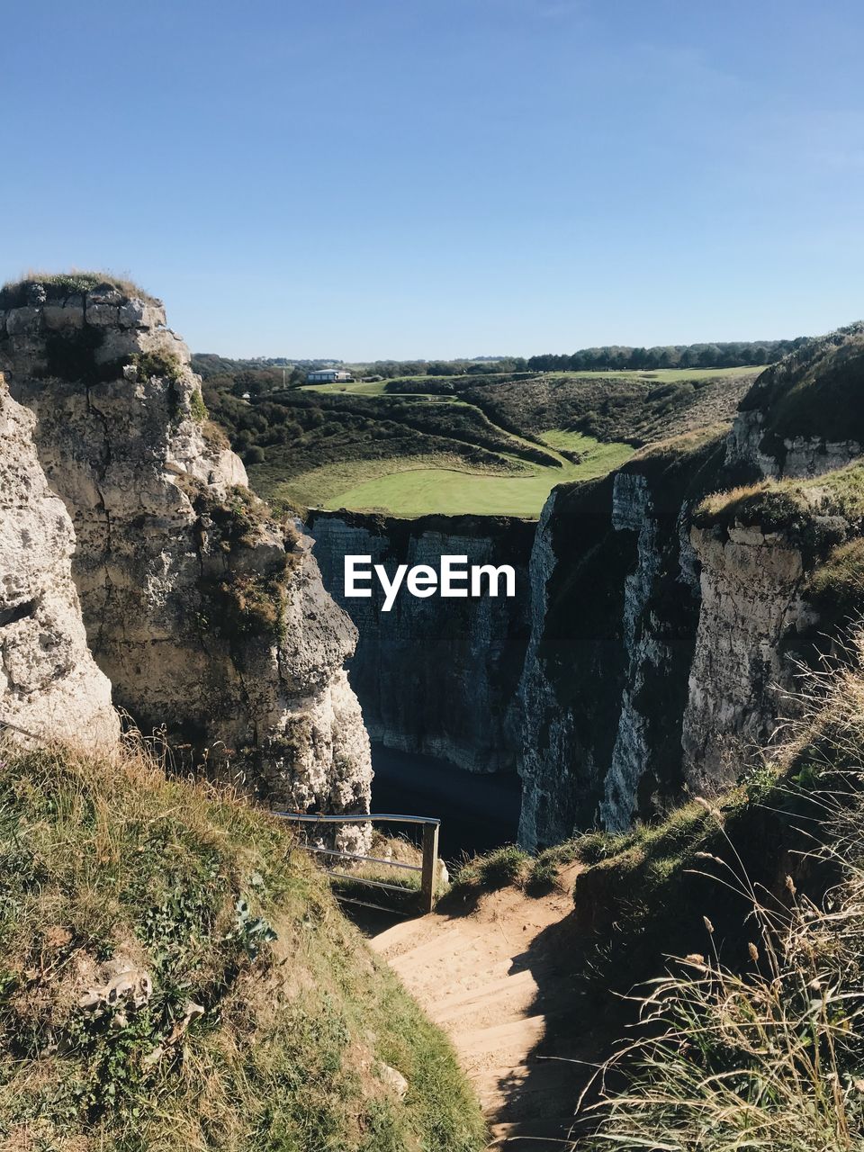 Scenic view of landscape against clear sky